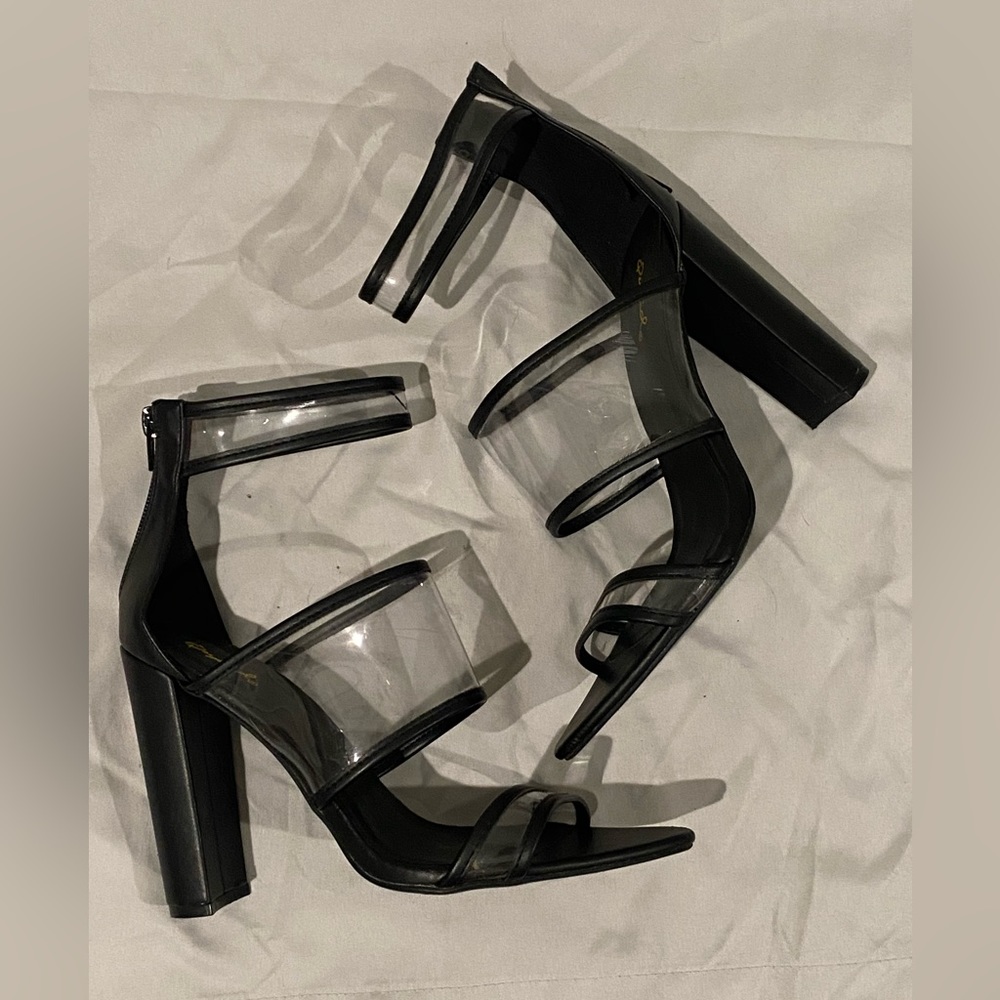 Qupid Black and Clear heels size 8
